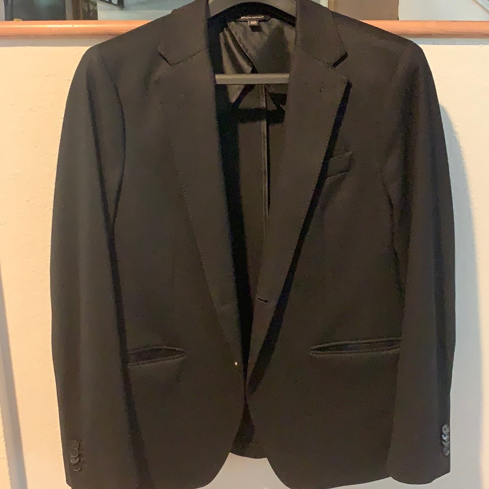 Banana Republic black wool slim fit blazer SZ 42S